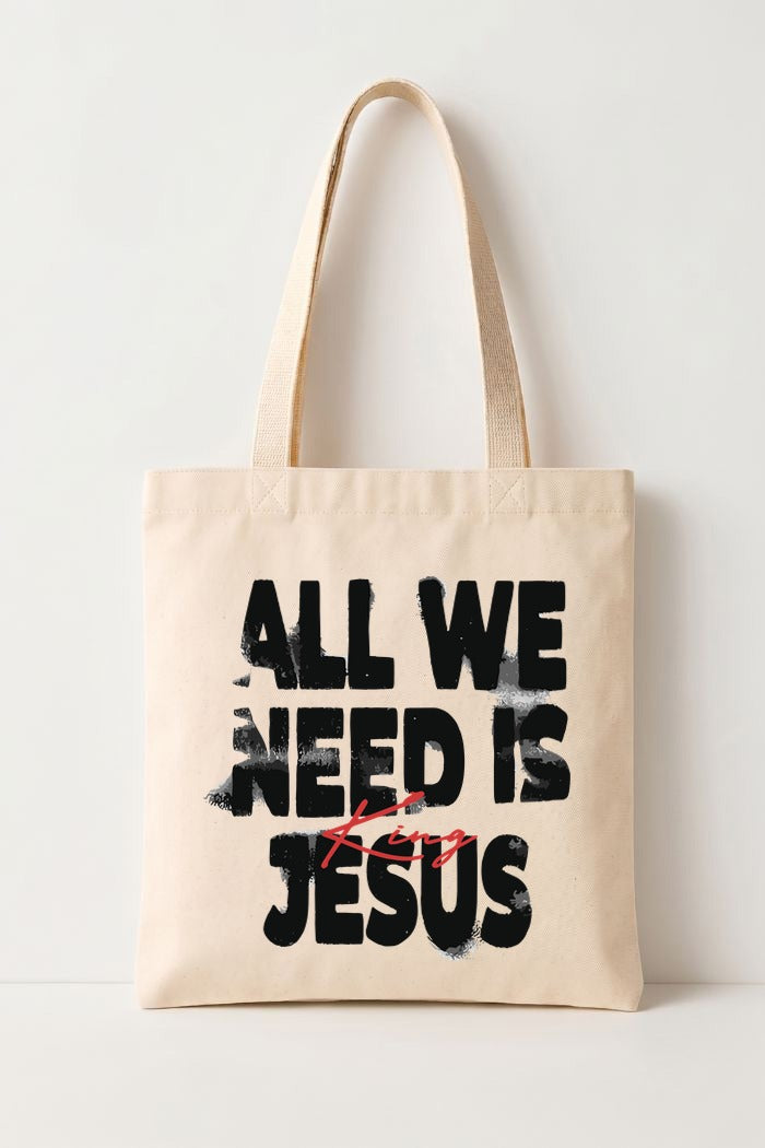 Ecobag Cristã em Algodão Cru | 10 All We Need Is King Jesus