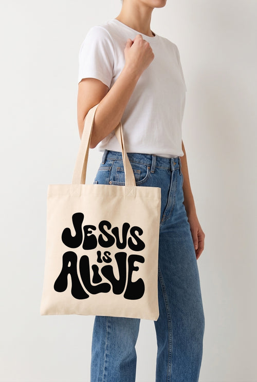 Ecobag Cristã em Algodão Cru | 127 Jesus Is Alive