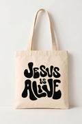 Ecobag Cristã em Algodão Cru | 127 Jesus Is Alive