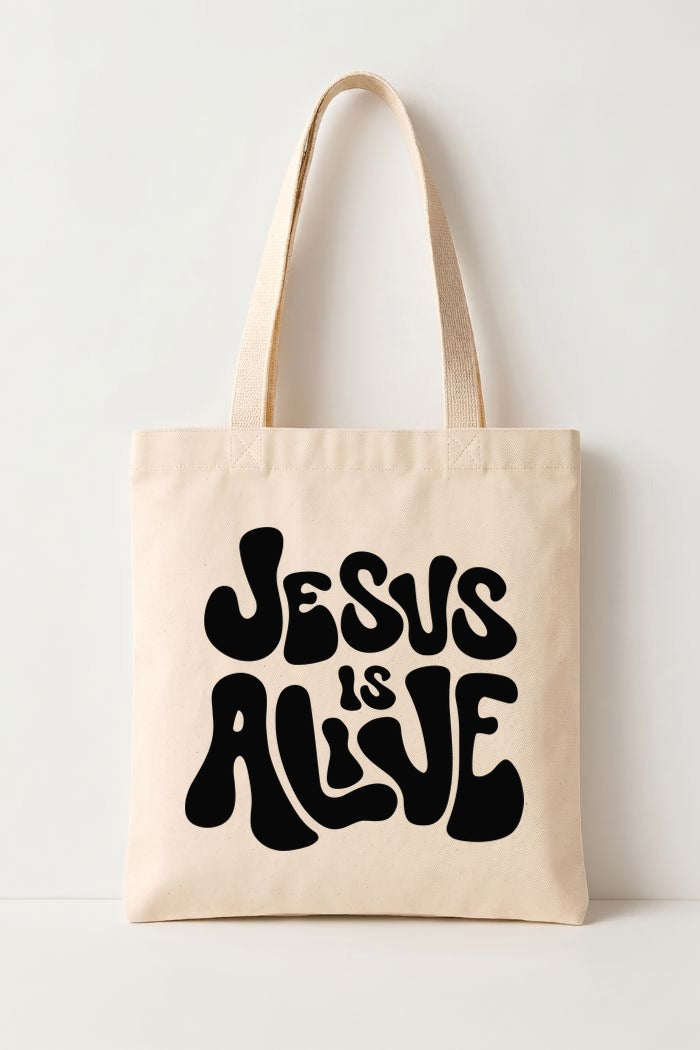 Ecobag Cristã em Algodão Cru | 127 Jesus Is Alive