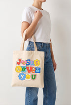 Ecobag Cristã em Algodão Cru | 140 Jesus Loves You