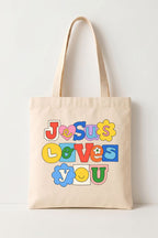 Ecobag Cristã em Algodão Cru | 140 Jesus Loves You
