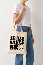 Ecobag Cristã em Algodão Cru | 147 Jesus Saves Bro