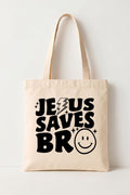 Ecobag Cristã em Algodão Cru | 147 Jesus Saves Bro