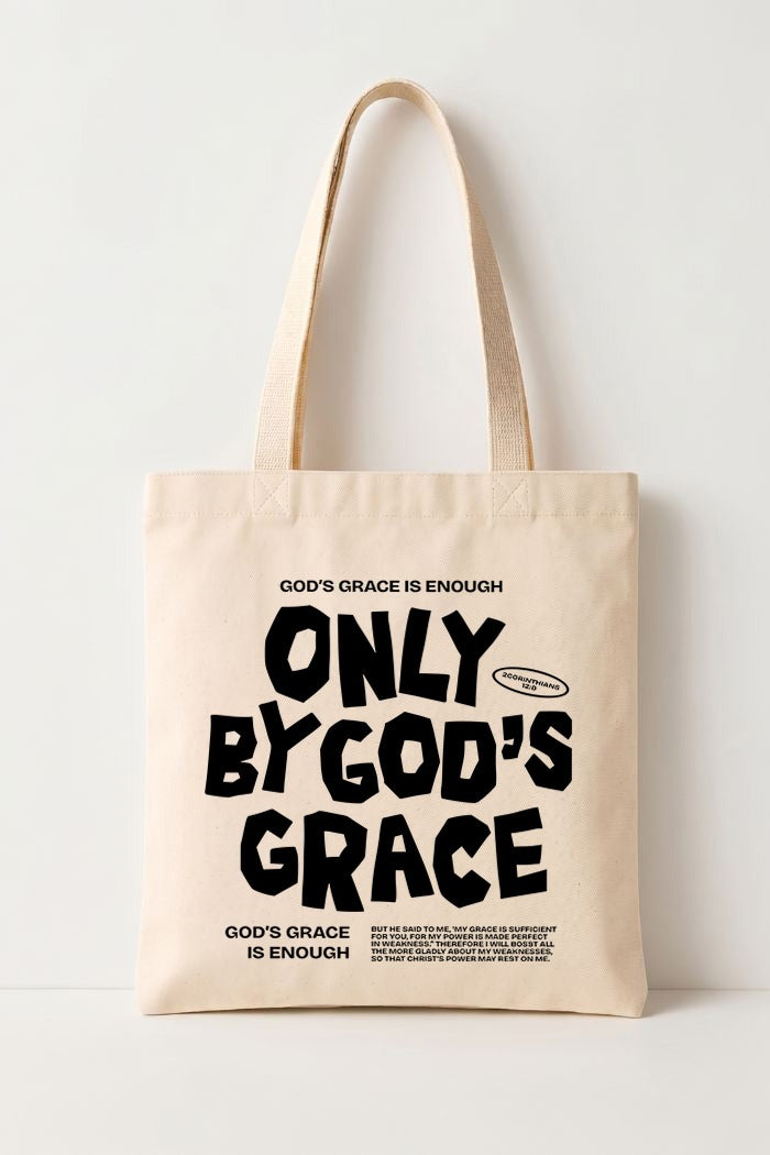 Ecobag Cristã em Algodão Cru | 186 Only By Gods Grace