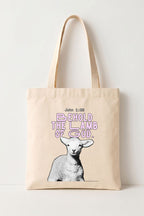 Ecobag Cristã em Algodão Cru | 20 Behold The Lamb Of God