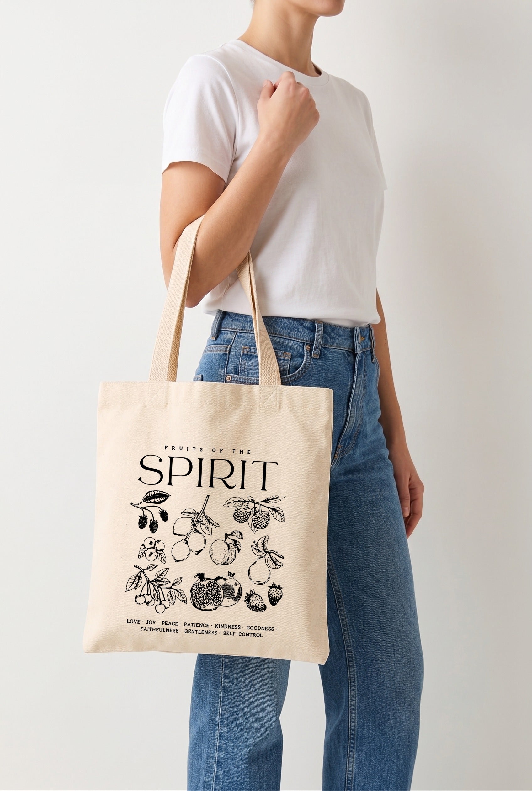 Ecobag Cristã em Algodão Cru | 220 Fruits Of The Spirit