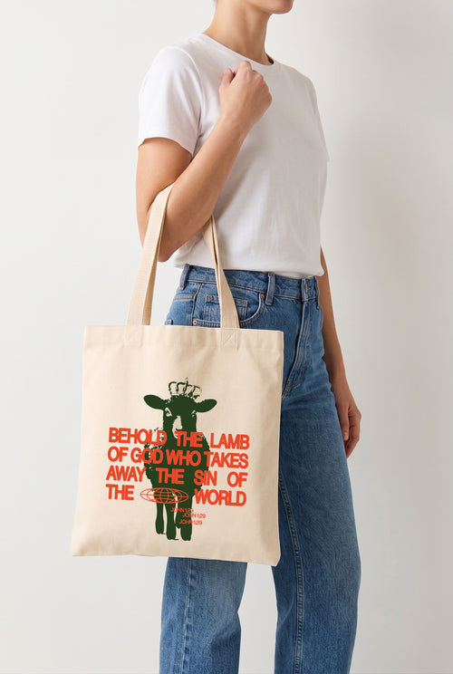 Ecobag Cristã em Algodão Cru | 230 The Lamb Of God