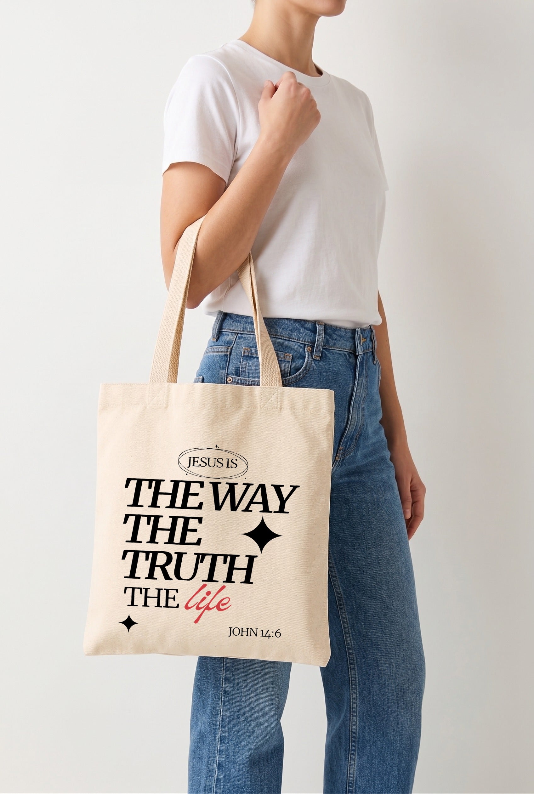 Ecobag Cristã em Algodão Cru | 243 The Way The Truth The Life