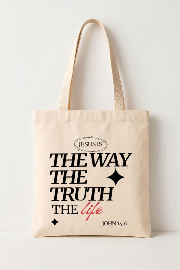 Ecobag Cristã em Algodão Cru | 243 The Way The Truth The Life