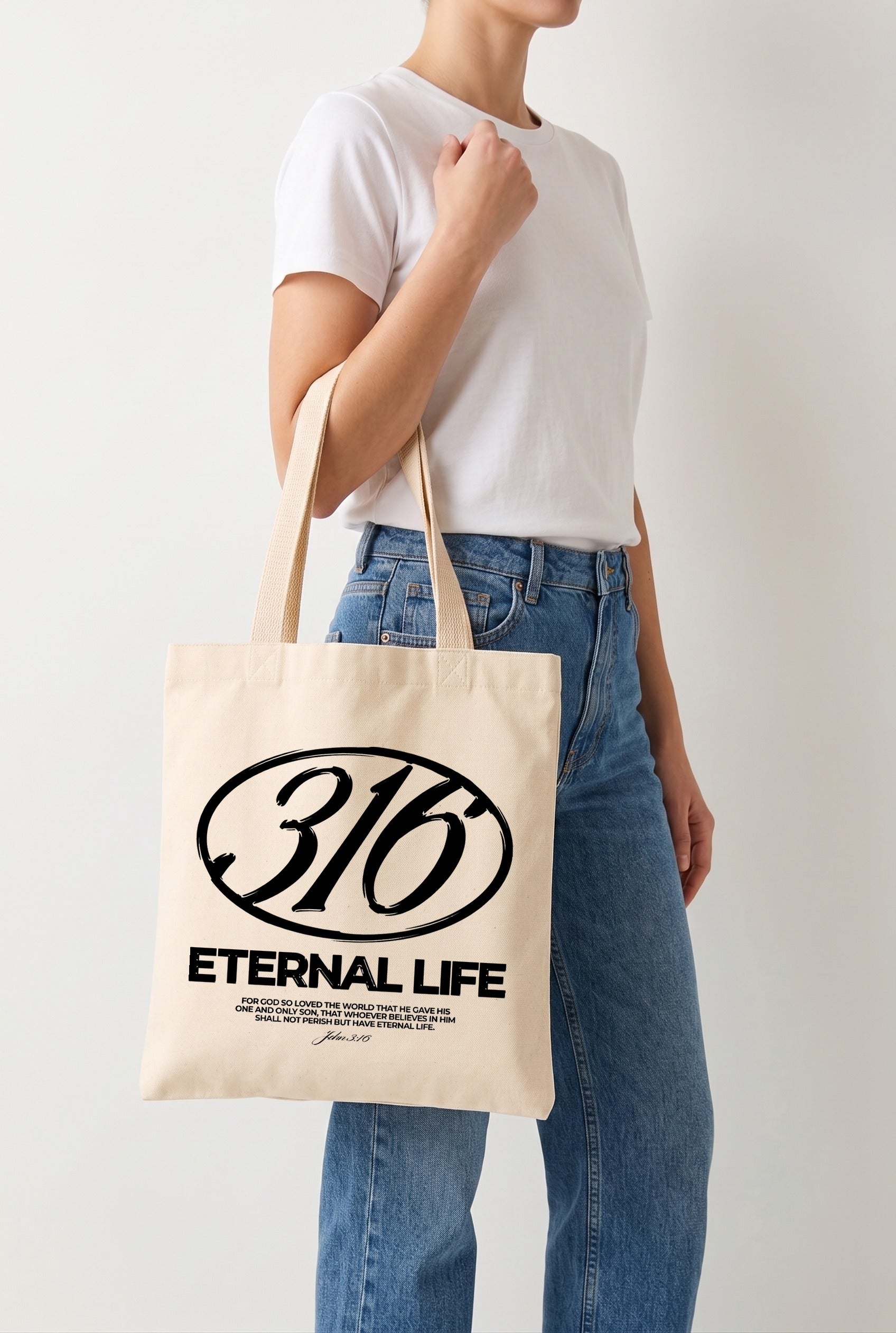 Ecobag Cristã em Algodão Cru | 4 Eternal Life
