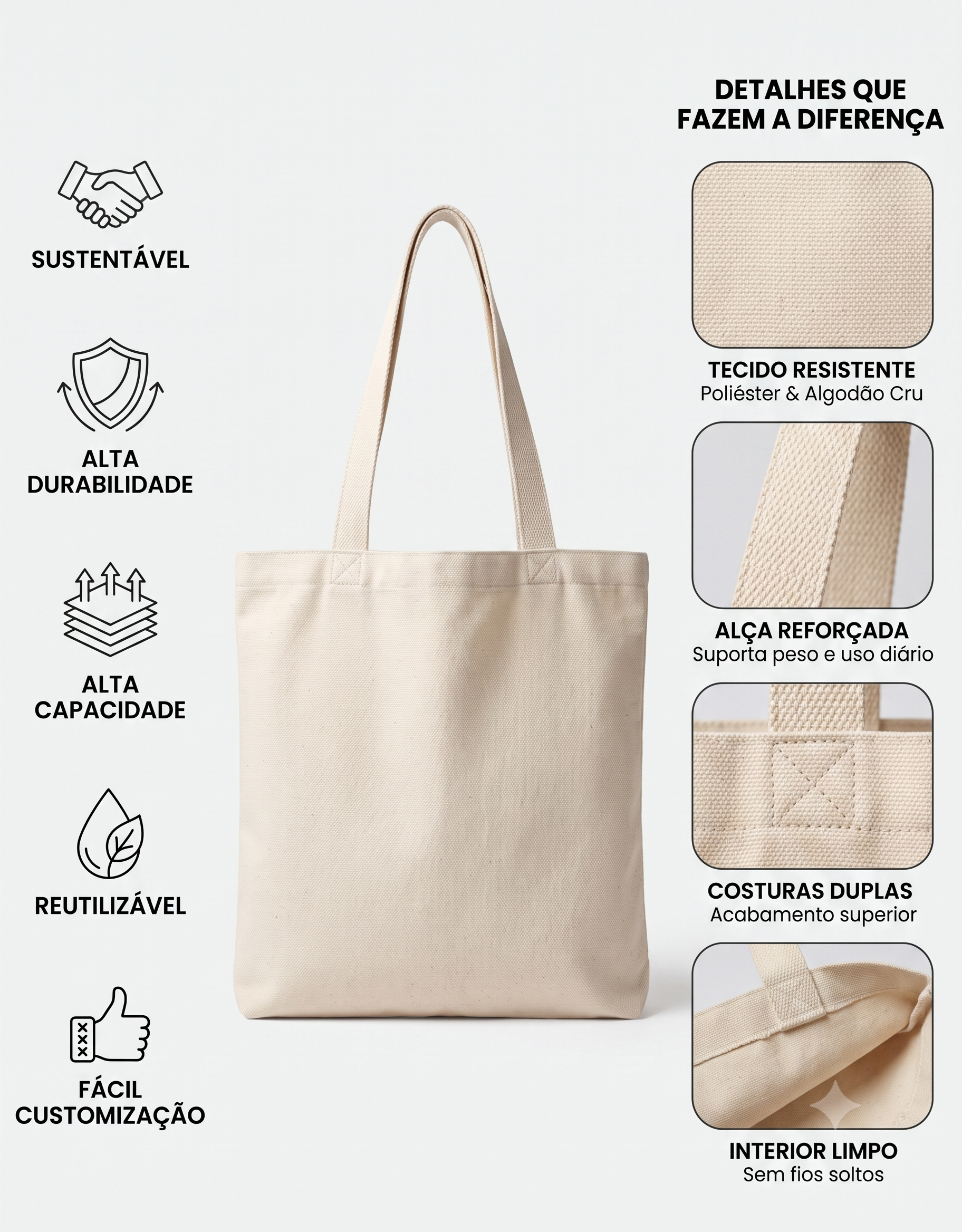 Ecobag Cristã em Algodão Cru | 127 Jesus Is Alive