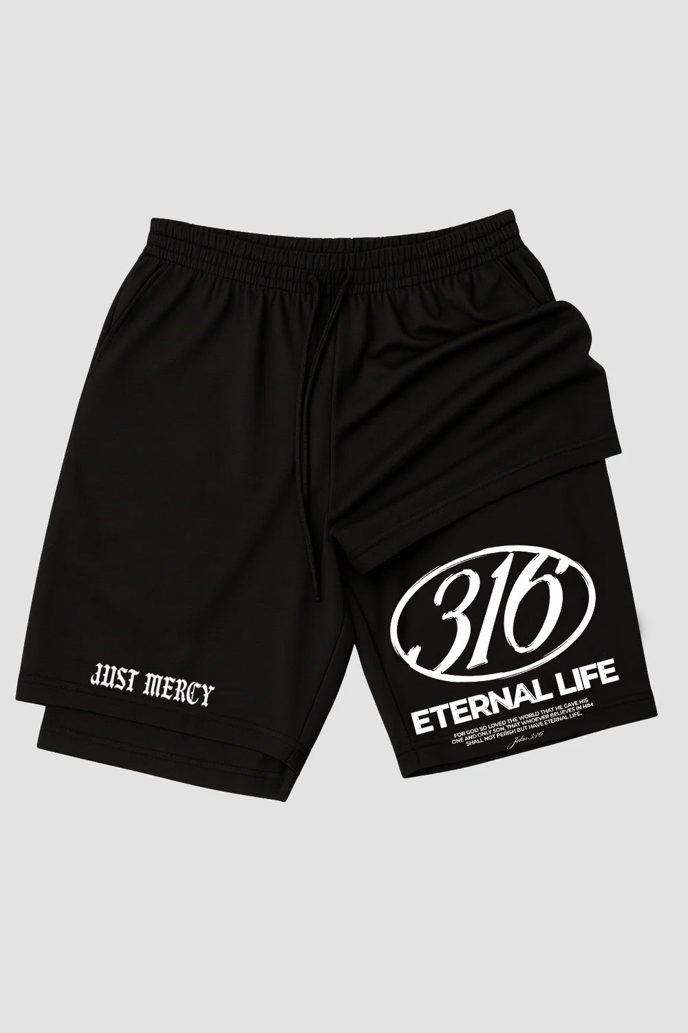 Short de Compressão 2 em 1 - n.04 - Eternal Life 3:16