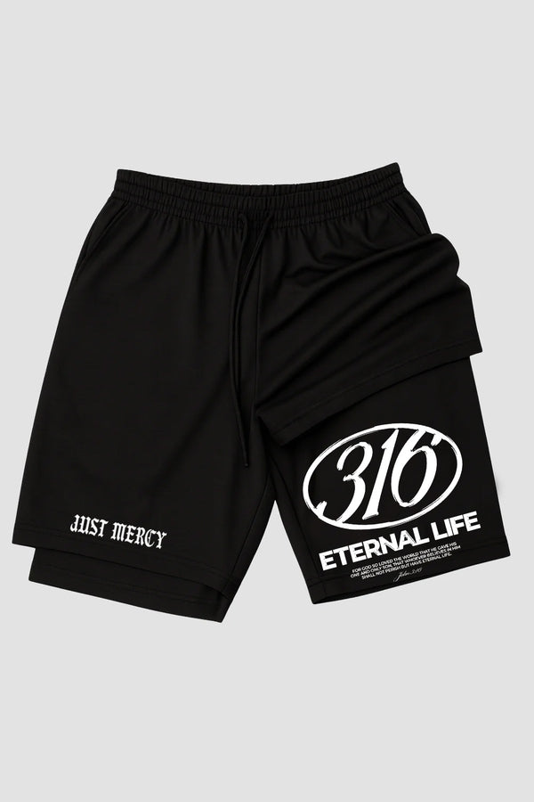 Short de Compressão 2 em 1 - n.04 - Eternal Life 3:16