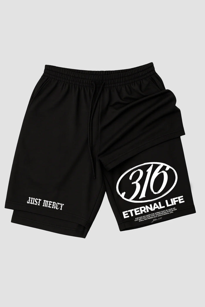 Short de Compressão 2 em 1 - n.04 - Eternal Life 3:16