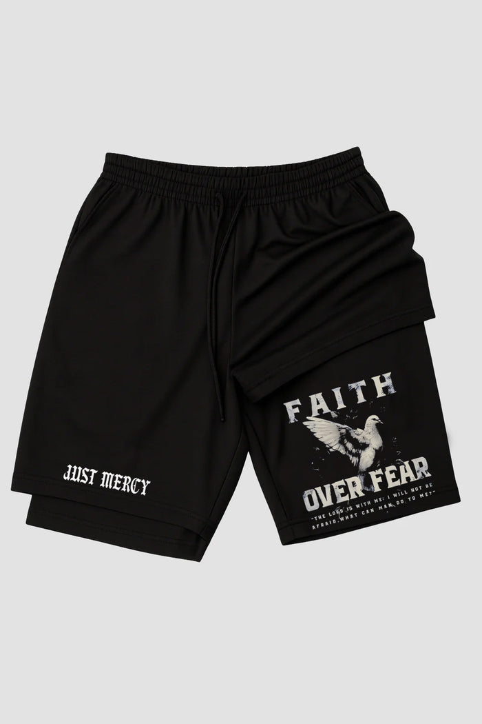 Short de Compressão 2 em 1 - n.45 - Faith Over Fear